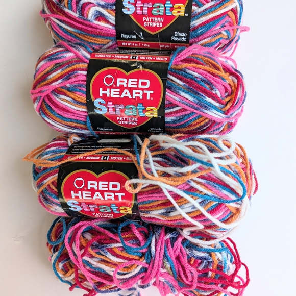 Hand Crafted Other - Red Heart Strata Multicolor Striping Yarn Craft Supplies Knit Crochet Confetti